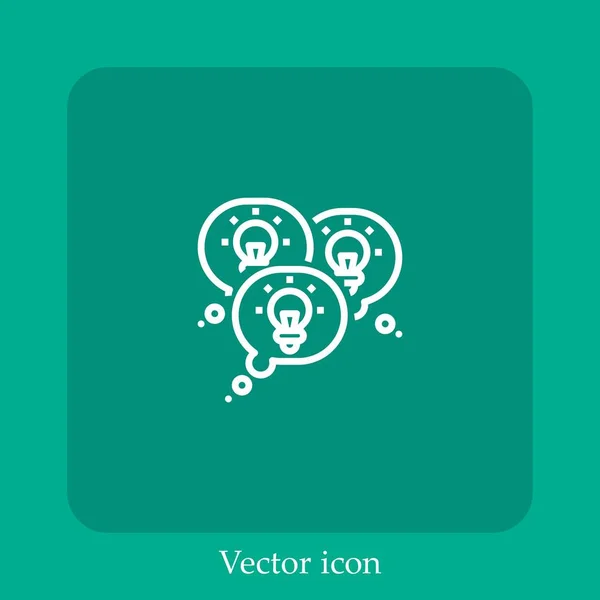 Ideas Icono Vectorial Icon Line Lineal Con Carrera Editable — Vector de stock