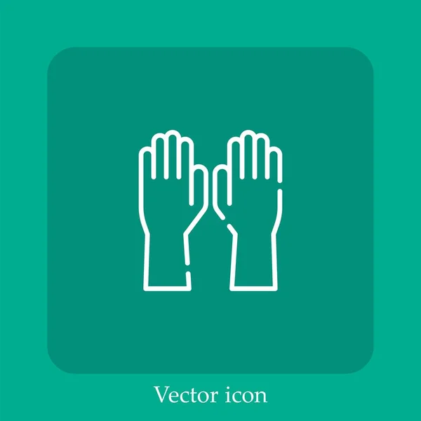 Luvas Ícone Vetor Linear Icon Line Com Curso Editável — Vetor de Stock