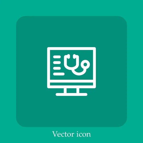 Icono Vector Medicina Icon Line Lineal Con Carrera Editable — Vector de stock