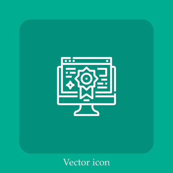 Página Web Icono Vectorial Icon Line Lineal Con Carrera Editable — Vector de stock