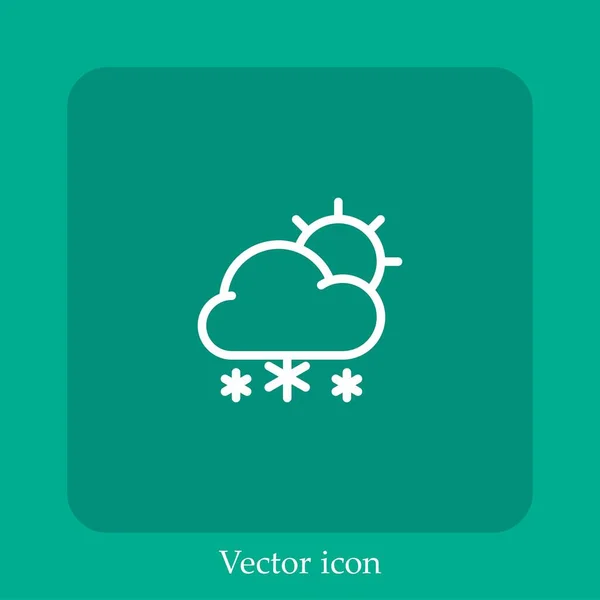 Snow Vector Icon Linear Icon Line Editable Stroke — Stock Vector