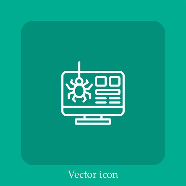 Icono Vector Error Icon Line Lineal Con Carrera Editable — Vector de stock