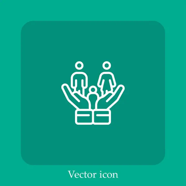 Family Vector Icon Linear Icon Line Editable Stroke — Stock Vector
