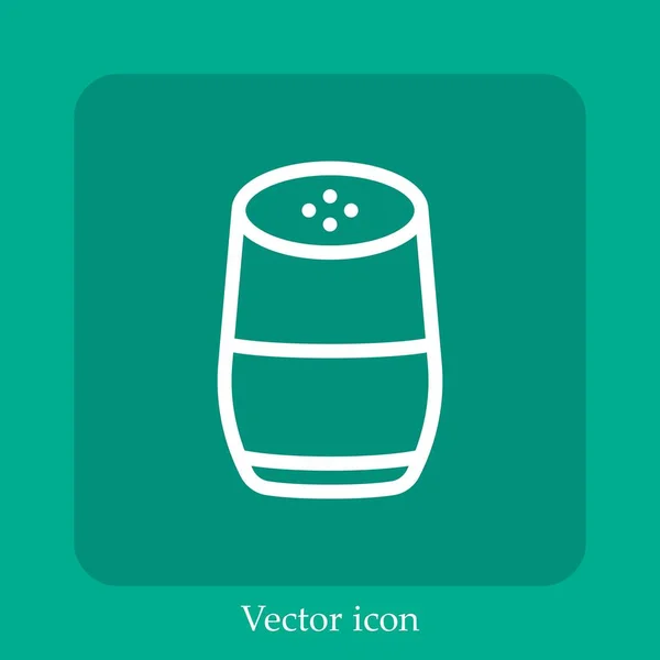 Google Home Vector Icon Linear Icon Line Editable Stroke — Stock Vector