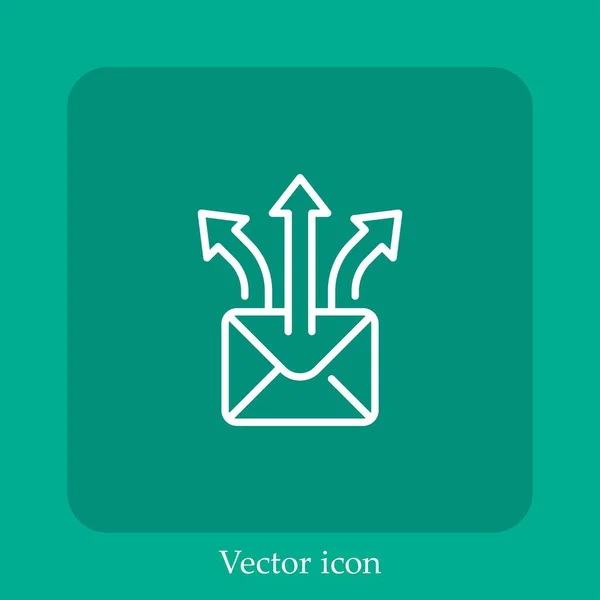 Letter Vektor Icon Lineare Icon Line Mit Editierbarem Strich — Stockvektor