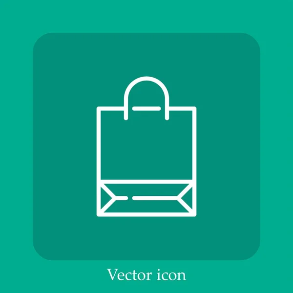 Einkaufstasche Vektor Symbol Lineare Icon Line Mit Editierbarem Strich — Stockvektor