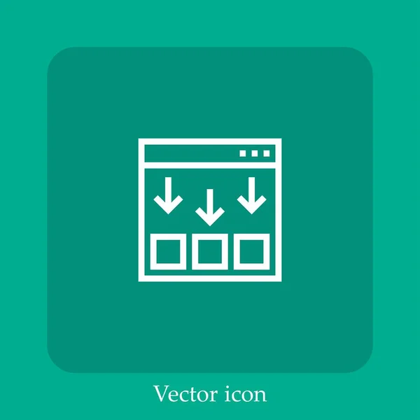 Icono Del Vector Web Icon Line Lineal Con Carrera Editable — Vector de stock