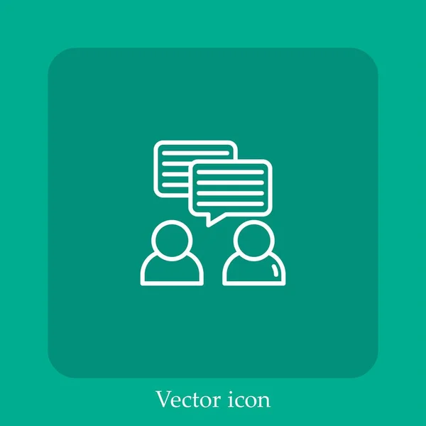 Diskussion Vektor Symbol Lineare Icon Line Mit Editierbarem Strich — Stockvektor