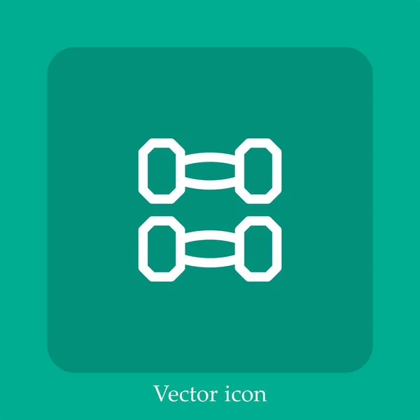 Ícone Vetor Dumbbell Linear Icon Line Com Curso Editável — Vetor de Stock