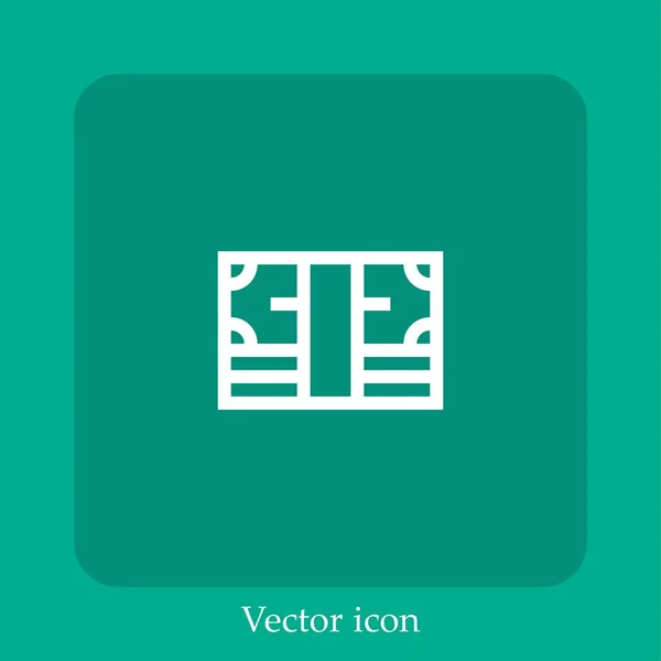 Icono Vector Dinero Icon Line Lineal Con Carrera Editable — Vector de stock