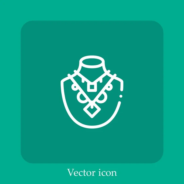 Ícone Vetorial Colar Linear Icon Line Com Curso Editável — Vetor de Stock