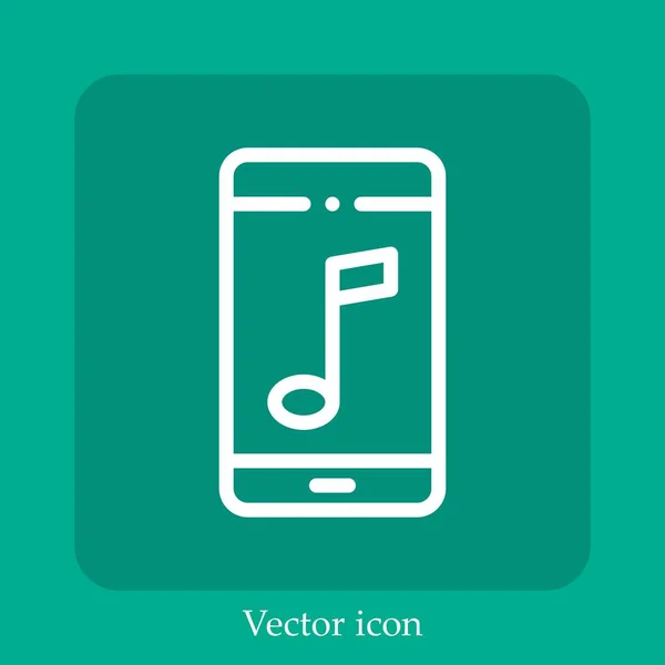 Ícone Vetor Telefone Linear Icon Line Com Curso Editável — Vetor de Stock