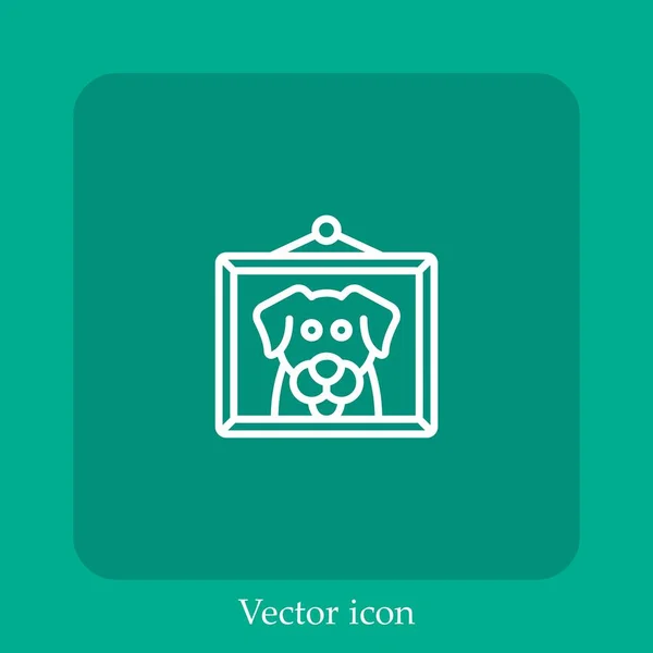 Icono Vector Imagen Icon Line Lineal Con Carrera Editable — Vector de stock