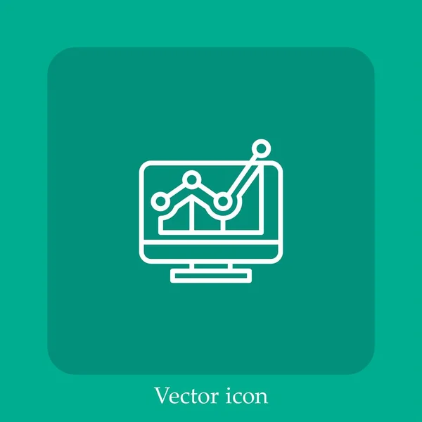 Линейный Значок Проекционного Вектора Строка Редактируемым Штрихом — стоковый вектор