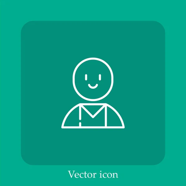 Ícone Vetor Usuário Linear Icon Line Com Curso Editável — Vetor de Stock