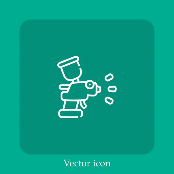 Spraypistole Vektor Symbol Lineare Icon Line Mit Editierbarem Strich — Stockvektor