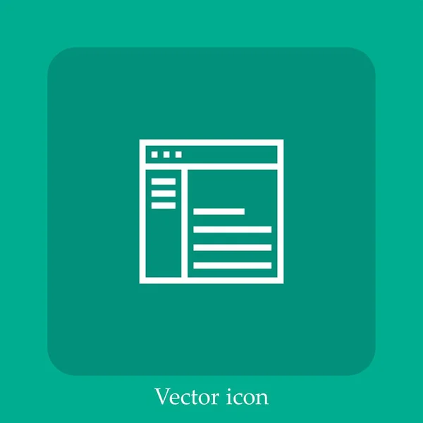 Web Design Vector Icon Linear Icon Line Editable Stroke — Stock Vector