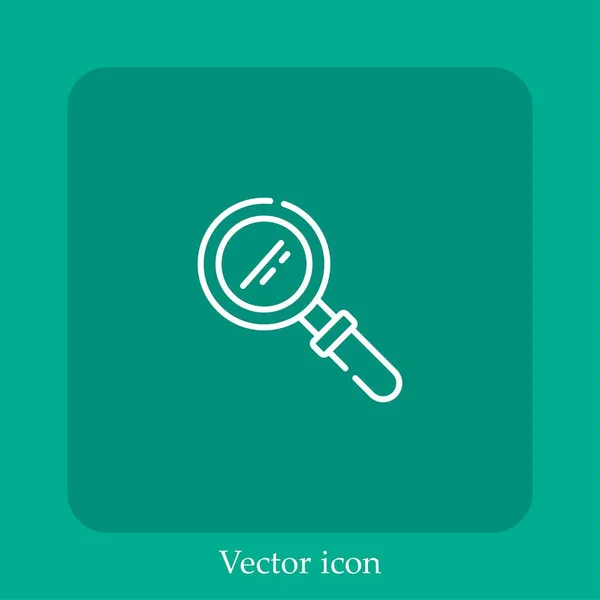 Ícone Vetorial Ferramenta Zoom Linear Icon Line Com Curso Editável — Vetor de Stock