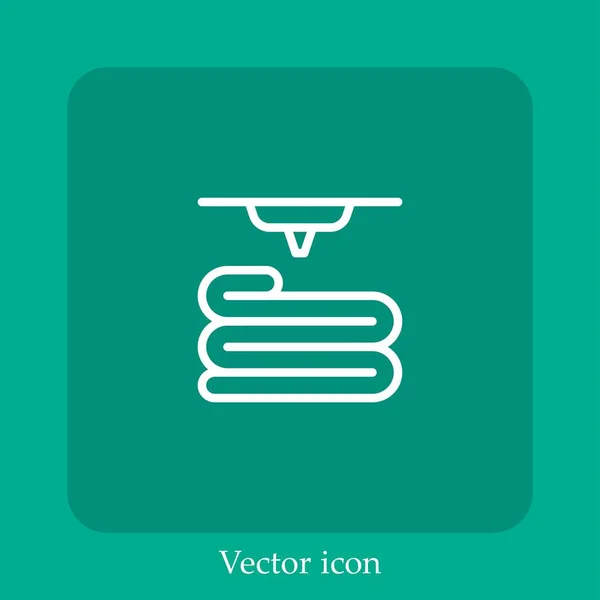 Icône Vectorielle Imprimante Icône Linéaire Ligne Avec Course Modifiable — Image vectorielle