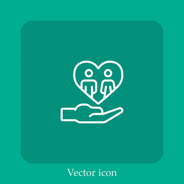 Paar Vektor Symbol Lineare Icon Line Mit Editierbarem Strich — Stockvektor