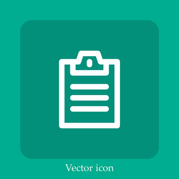 Documento Vector Icono Lineal Icon Line Con Carrera Editable — Vector de stock