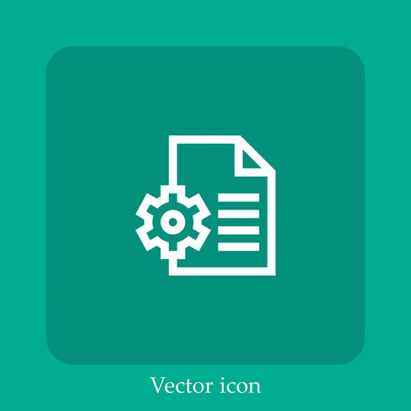 Icono Vector Archivo Icon Line Lineal Con Carrera Editable — Vector de stock