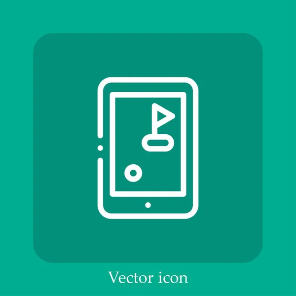 Icono Del Vector Golf Icon Line Lineal Con Carrera Editable — Vector de stock