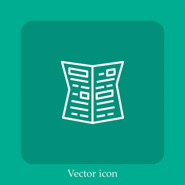 Icono Vector Gaceta Icon Line Lineal Con Carrera Editable — Vector de stock