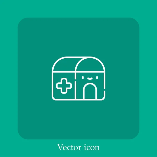 Ícone Vetorial Hospitalar Linear Icon Line Com Curso Editável — Vetor de Stock