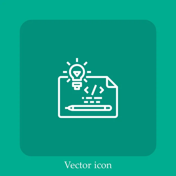 Ícone Vetor Ideia Linear Icon Line Com Curso Editável — Vetor de Stock