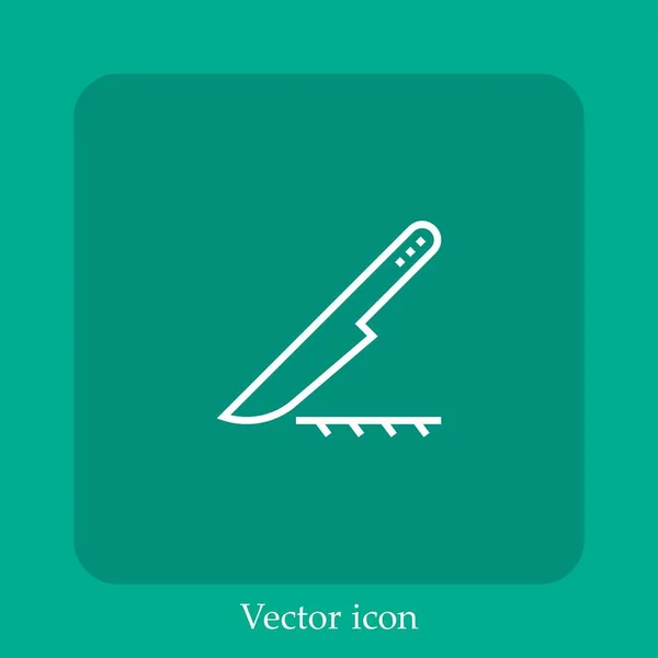 Cuchillo Icono Vector Icon Line Lineal Con Carrera Editable — Vector de stock