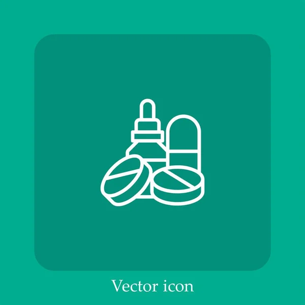 Ícone Vetor Medicina Linear Icon Line Com Curso Editável — Vetor de Stock
