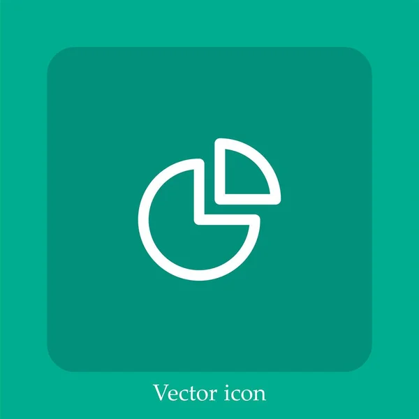 Gráfico Circular Icono Vectorial Icon Line Lineal Con Carrera Editable — Vector de stock