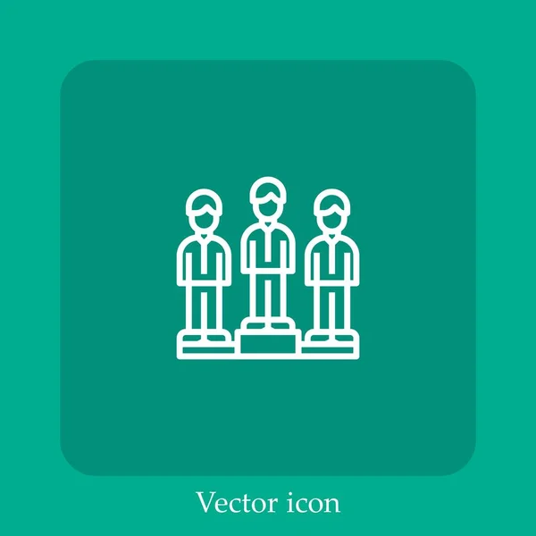 Podium Vector Icon Linear Icon Line Editable Stroke — Stock Vector