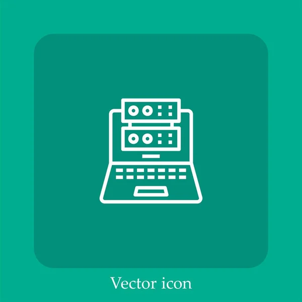 Ícone Vetor Servidor Linear Icon Line Com Curso Editável — Vetor de Stock