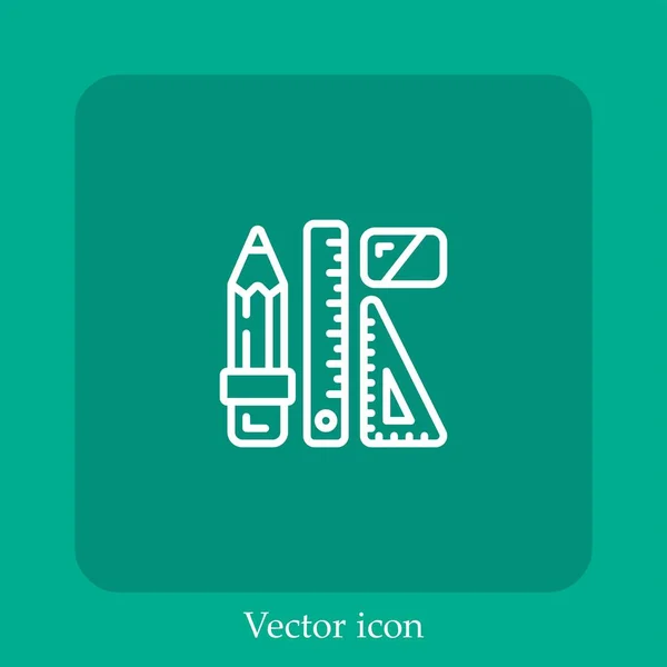 Ícone Vetor Papelaria Linear Icon Line Com Curso Editável — Vetor de Stock