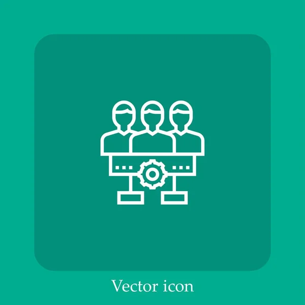 Ícone Vetorial Equipe Linear Icon Line Com Curso Editável — Vetor de Stock