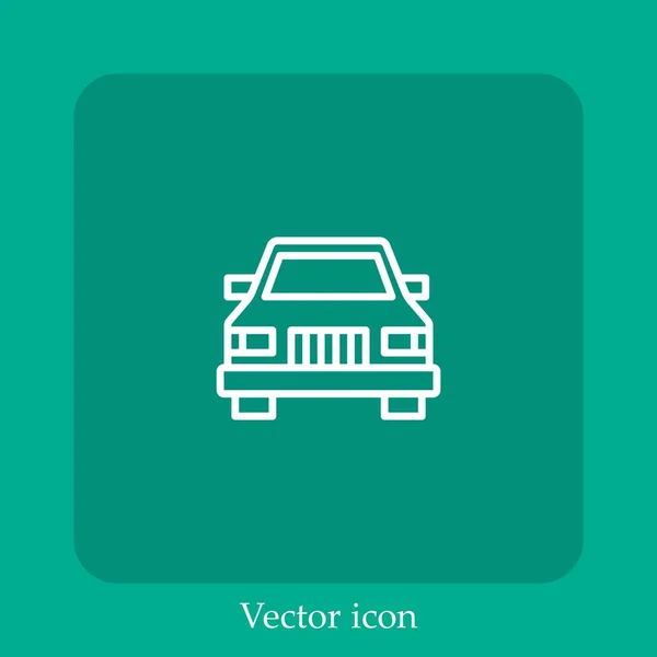 Icône Vectorielle Voiture Icône Linéaire Ligne Avec Course Modifiable — Image vectorielle