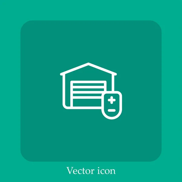 Icono Vector Garaje Icon Line Lineal Con Carrera Editable — Archivo Imágenes Vectoriales