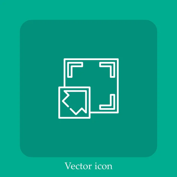 Ícone Vetor Tela Cheia Linear Icon Line Com Curso Editável — Vetor de Stock
