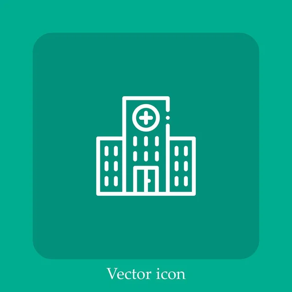 Icône Vectorielle Hospitalière Icône Linéaire Ligne Avec Course Modifiable — Image vectorielle