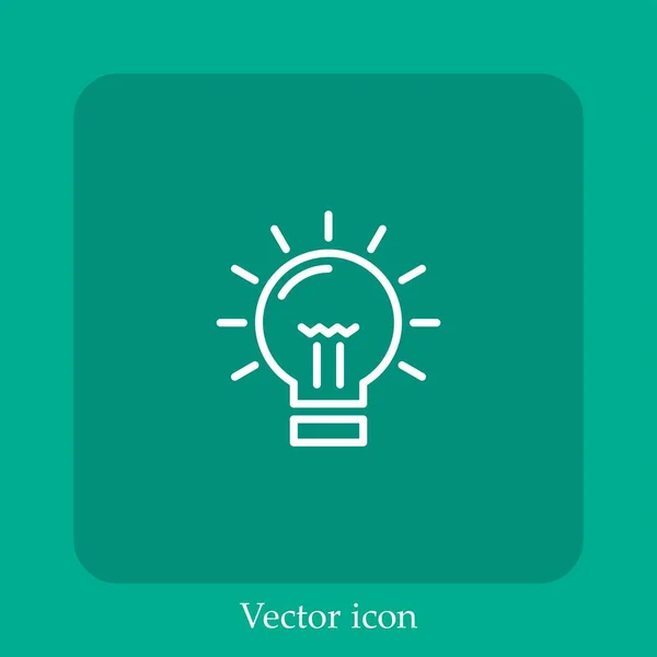 Icône Vectorielle Ampoule Icône Linéaire Ligne Avec Course Modifiable — Image vectorielle