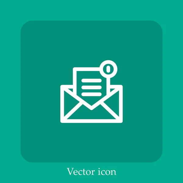 Mail Vektor Symbol Lineare Icon Line Mit Editierbarem Strich — Stockvektor