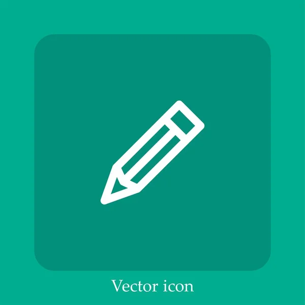 Icono Del Vector Lápiz Icon Line Lineal Con Carrera Editable — Vector de stock