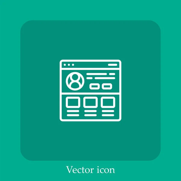 Icône Vectorielle Profil Icône Linéaire Ligne Avec Trait Modifiable — Image vectorielle