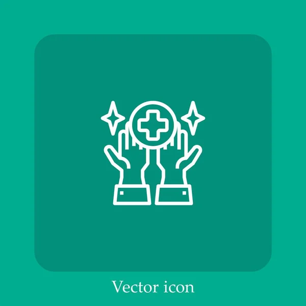 Защитный Вектор Значок Linear Icon Line Редактируемым Штрихом — стоковый вектор