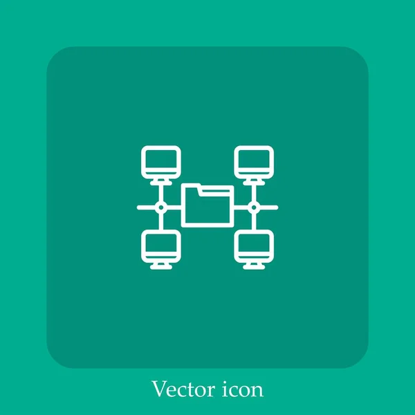 Icône Vectorielle Dépôt Icône Linéaire Ligne Avec Course Modifiable — Image vectorielle