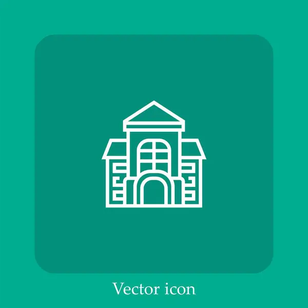 Escola Ícone Vetor Linear Icon Line Com Curso Editável — Vetor de Stock