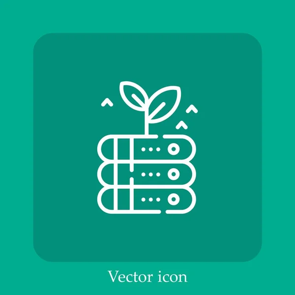 Server Vektor Symbol Lineare Icon Line Mit Editierbarem Strich — Stockvektor