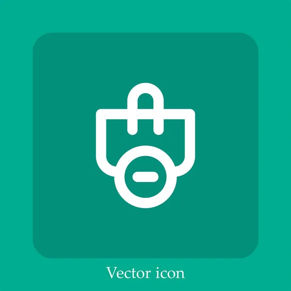 Bolsa Compras Icono Vector Icon Line Lineal Con Carrera Editable — Vector de stock